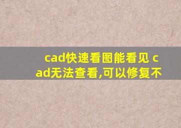 cad快速看图能看见 cad无法查看,可以修复不